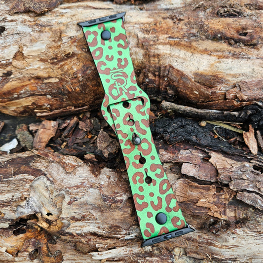 Leopard Apple Watch band- Emerald Green