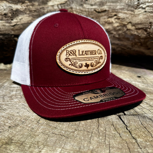 BSR Leather Oval- Burgundy/White