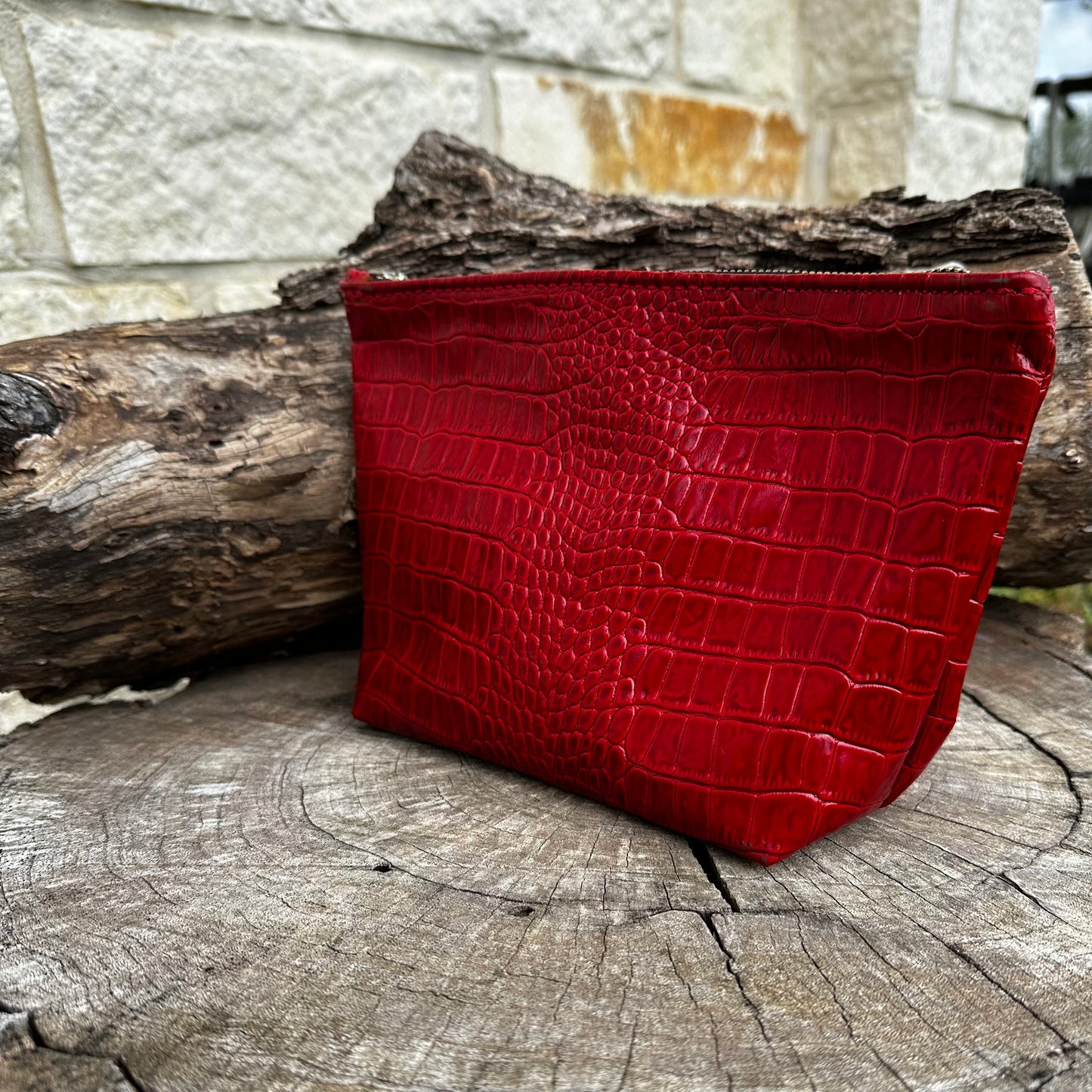 Ferrari Red Gator Women's Cosmetic Bag