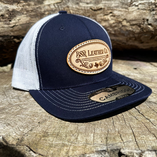 BSR Leather Oval- Navy/White