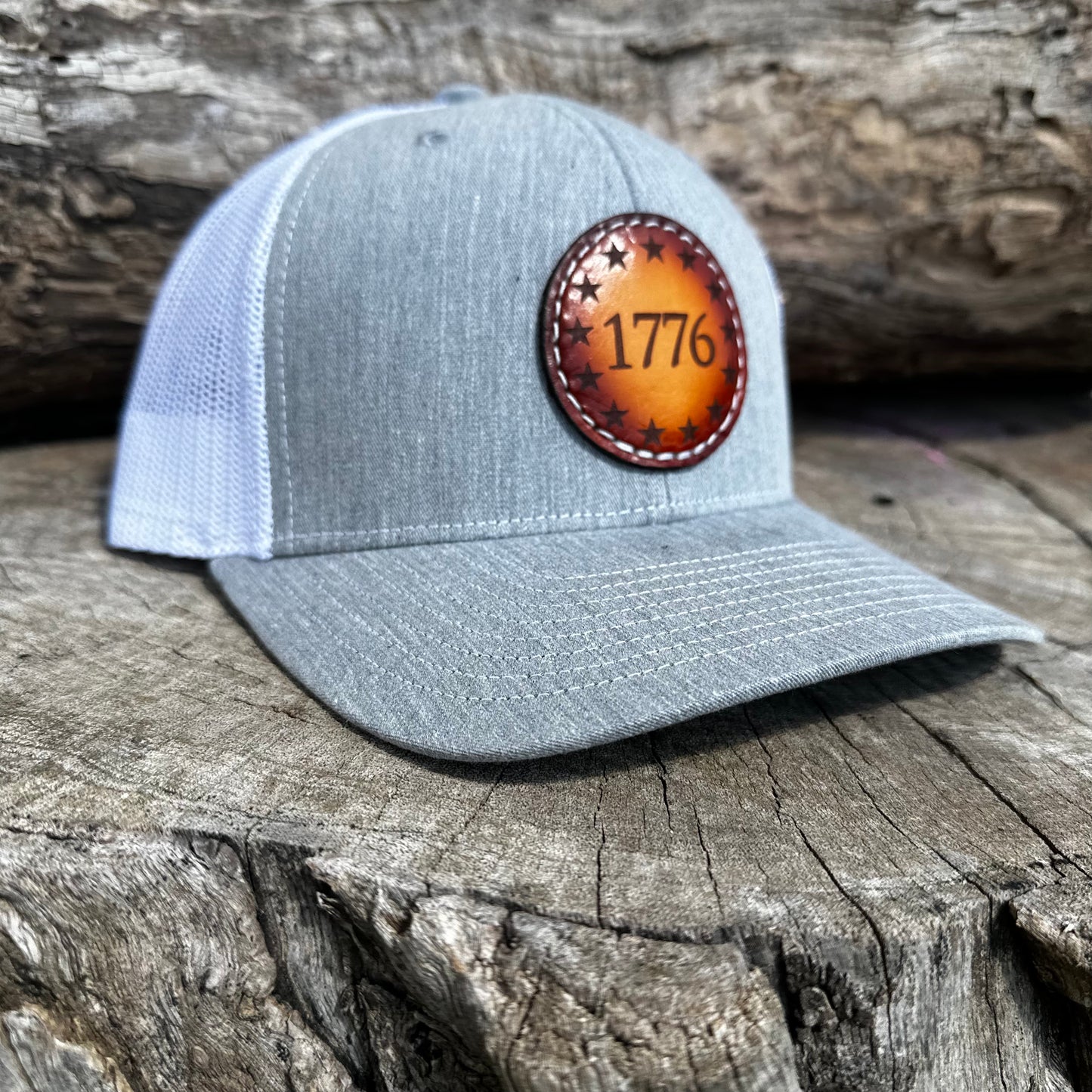 1776 Trucker Cap-Heather Grey/White