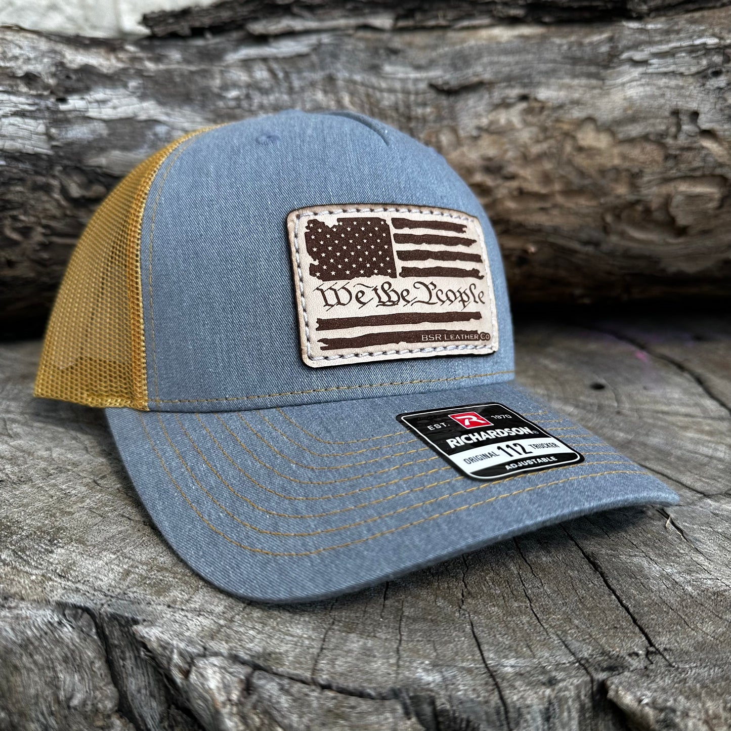 We the People Trucker Cap-Heather Grey/Gold