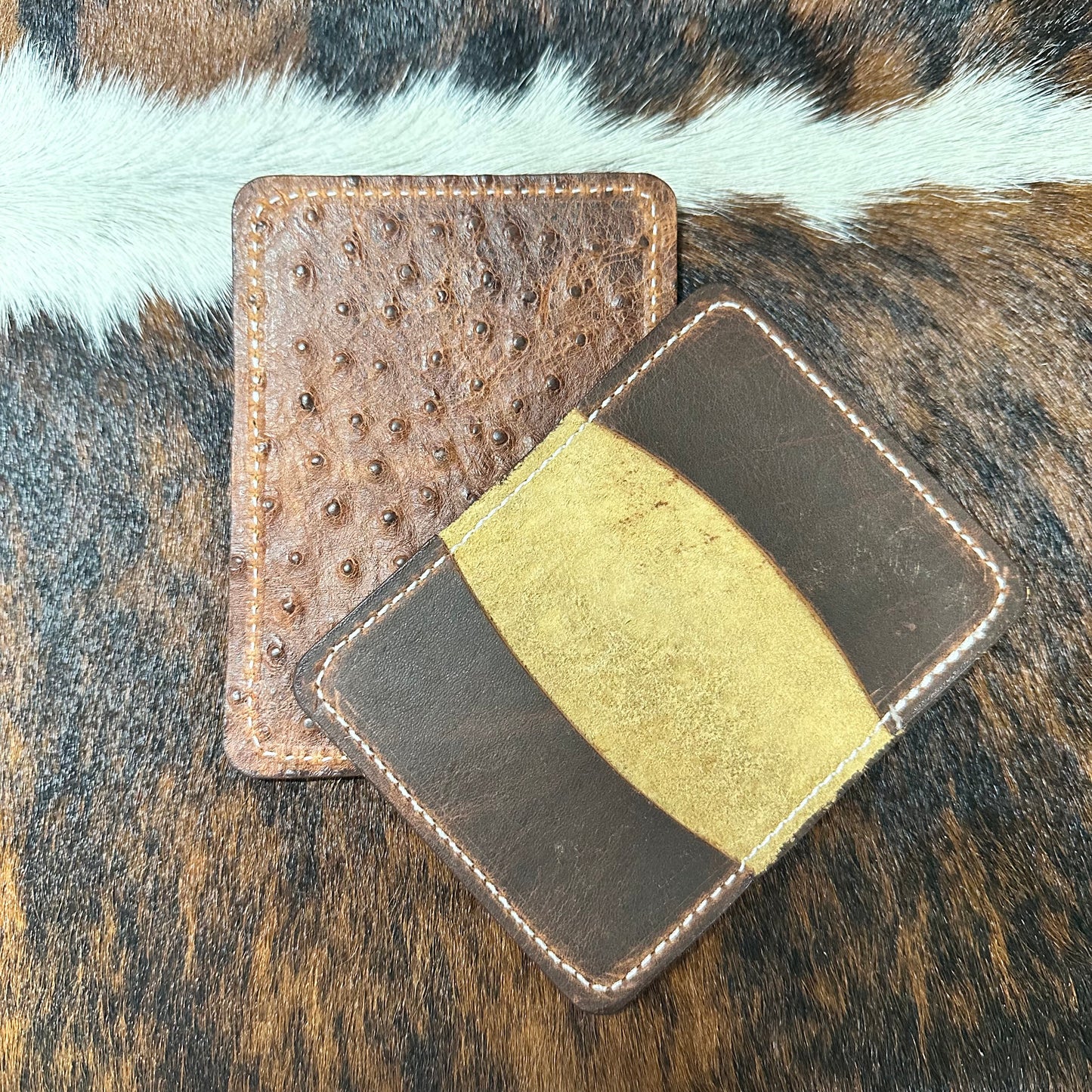 Embossed Ostrich W/ Brown Card Sleeve