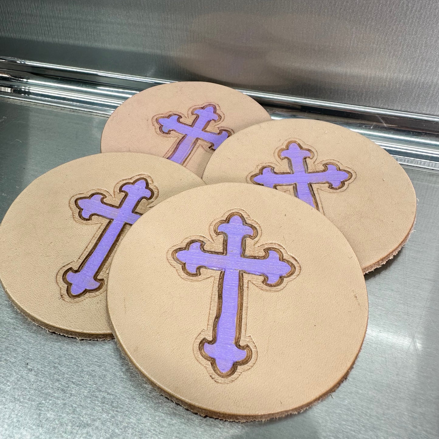 Purple Cross Coasters