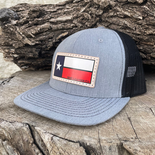 Texas Flag Trucker Hat - Heather Grey/Black