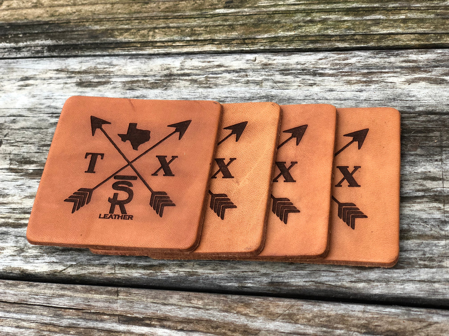 BSR Leather texas arrows leather coasters