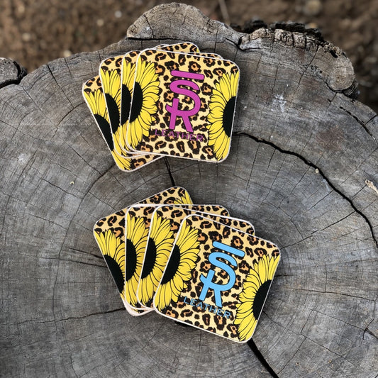 Sunflower and Cheetah Coasters