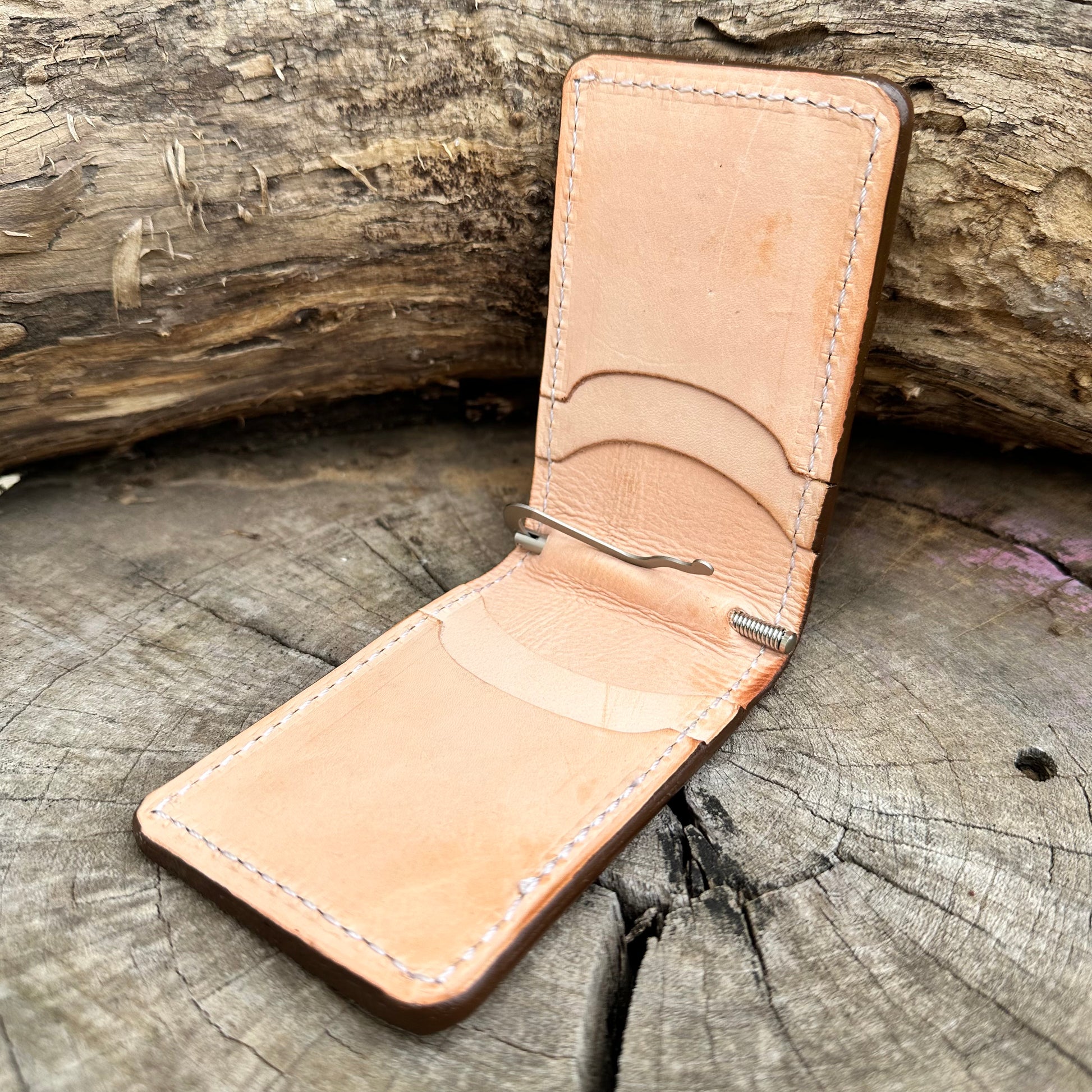 Hand-Tooled BSR Money Clip Wallet, BSR Leather Co.