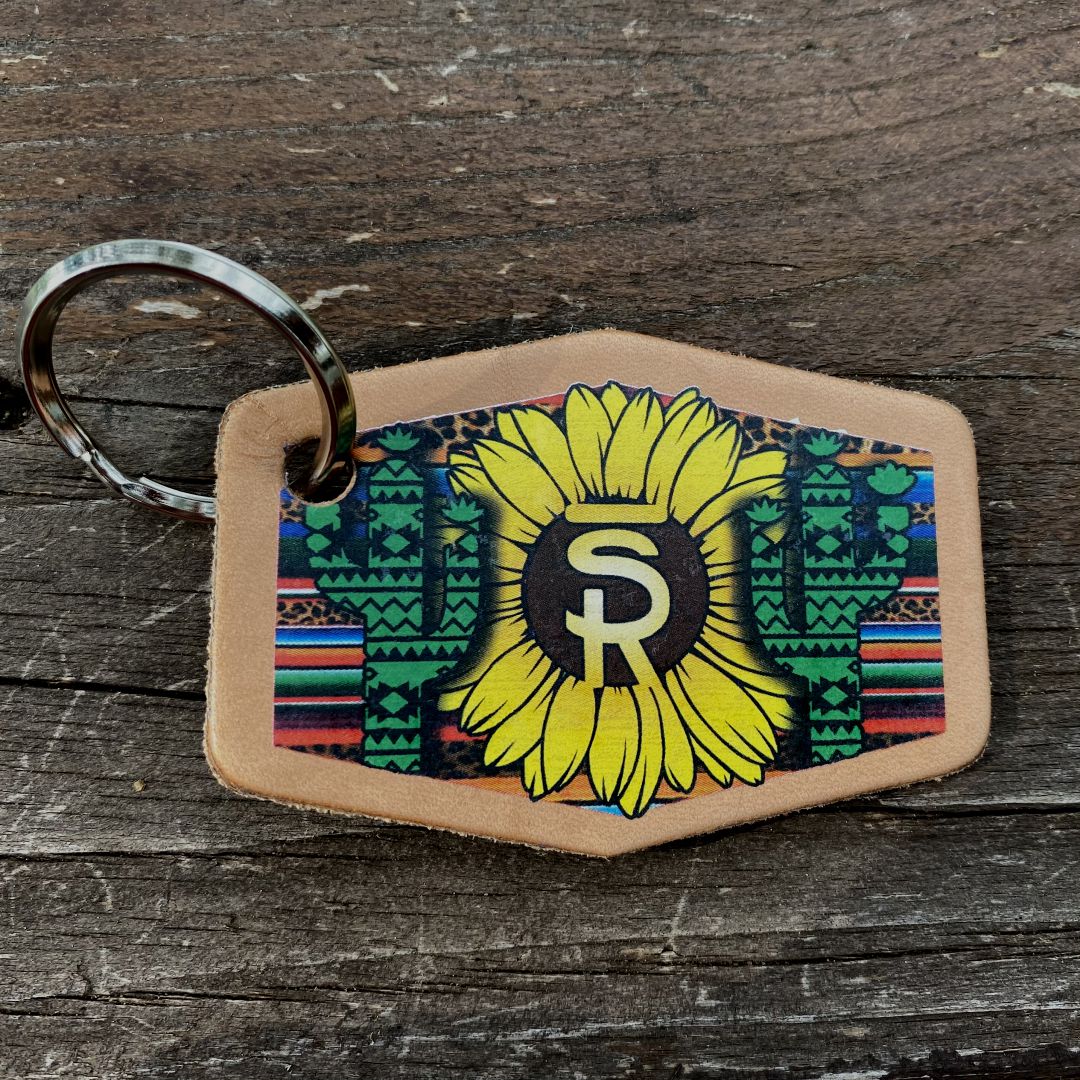 Cactus Sunflower Keychain